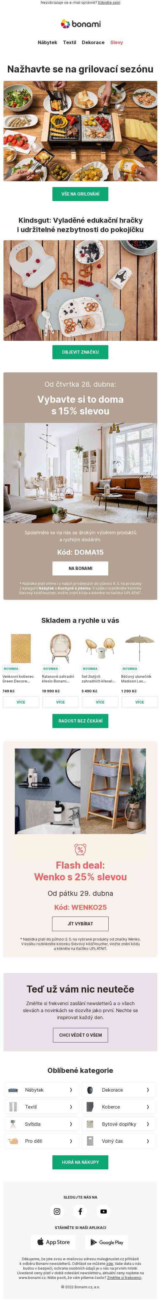 Od čtvrtka: Vybavte si to doma s 15% slevou