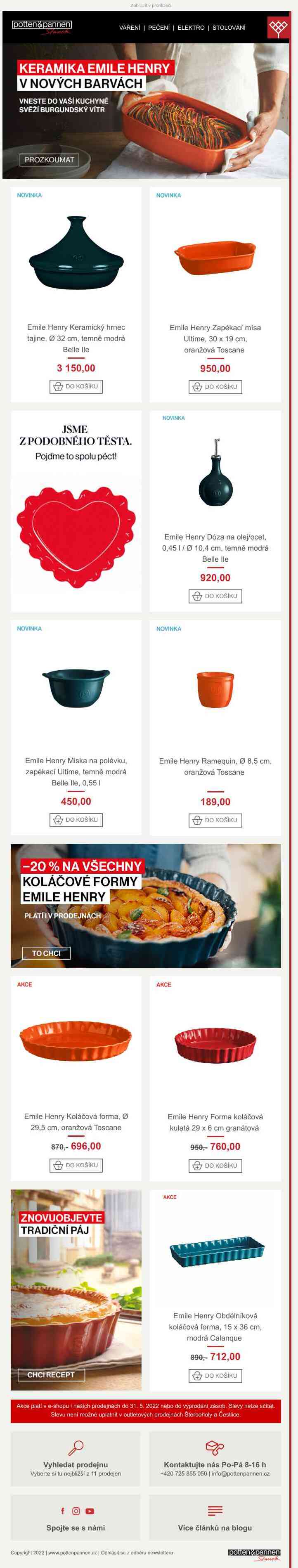 Novinky a extra 20% sleva na koláčové formy!