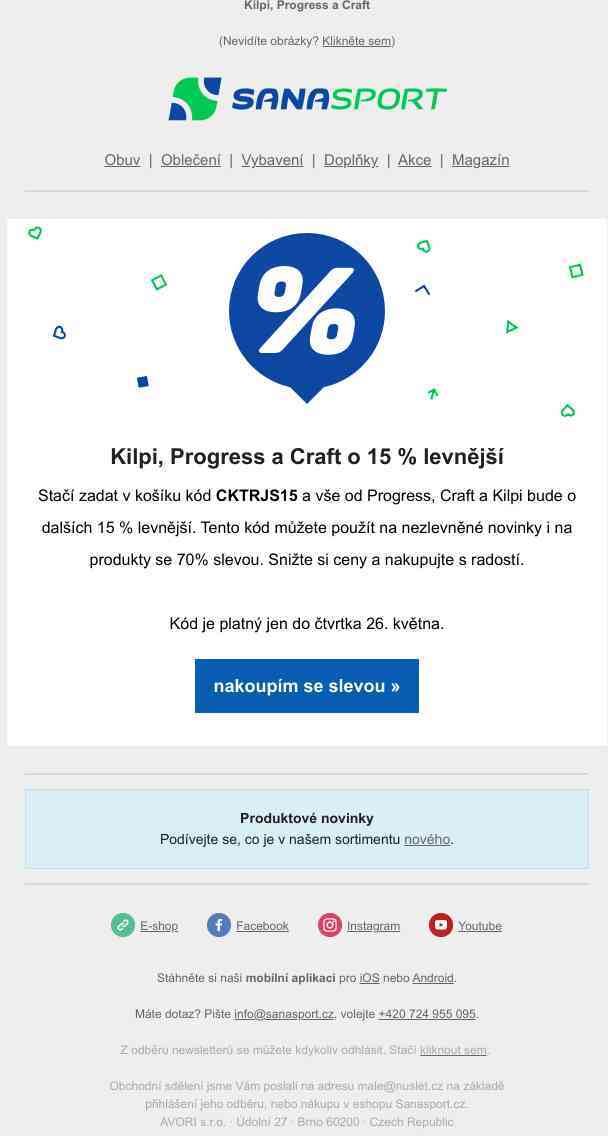 Craft, Progress a Kilpi budou ještě o 15 % levnější