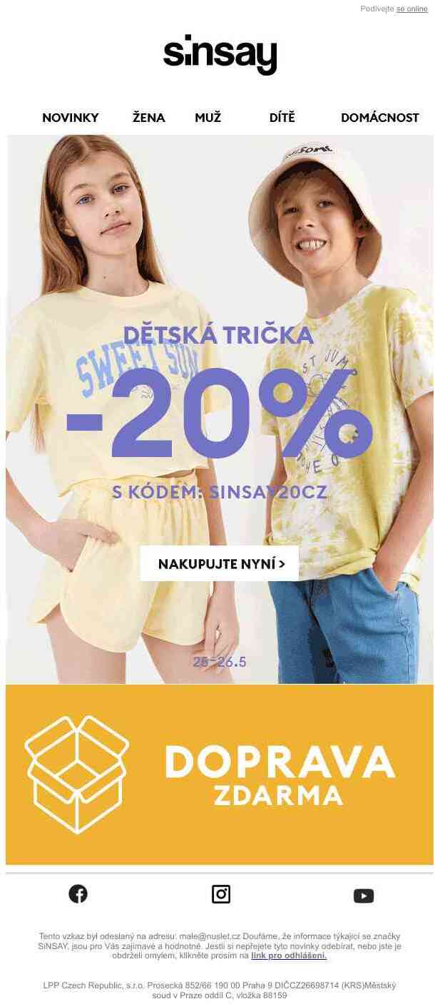 -20% na dětská trička! 😍