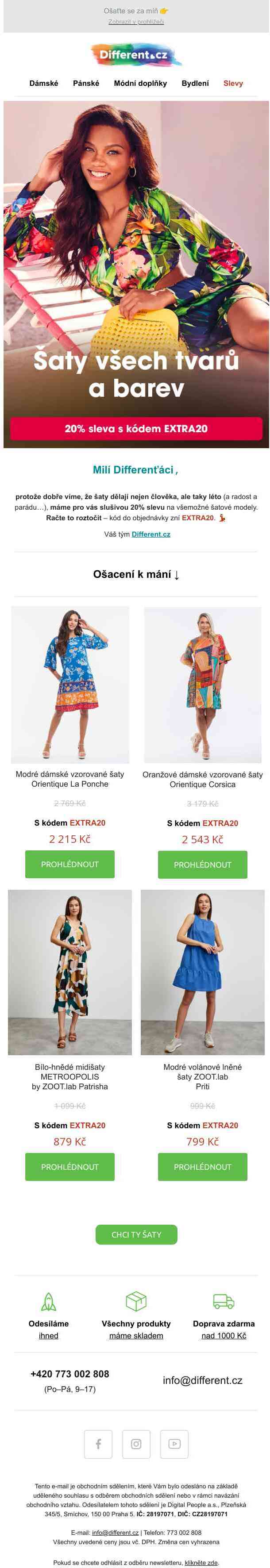 👗 Extra 20% sleva na šaty 👗