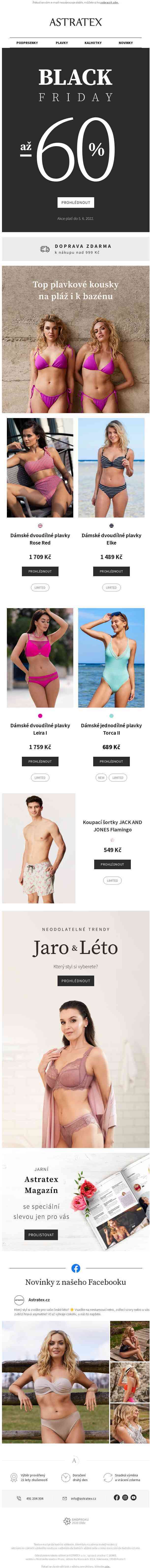 Slevy až 60 %! Black Friday s dopravou zdarma.