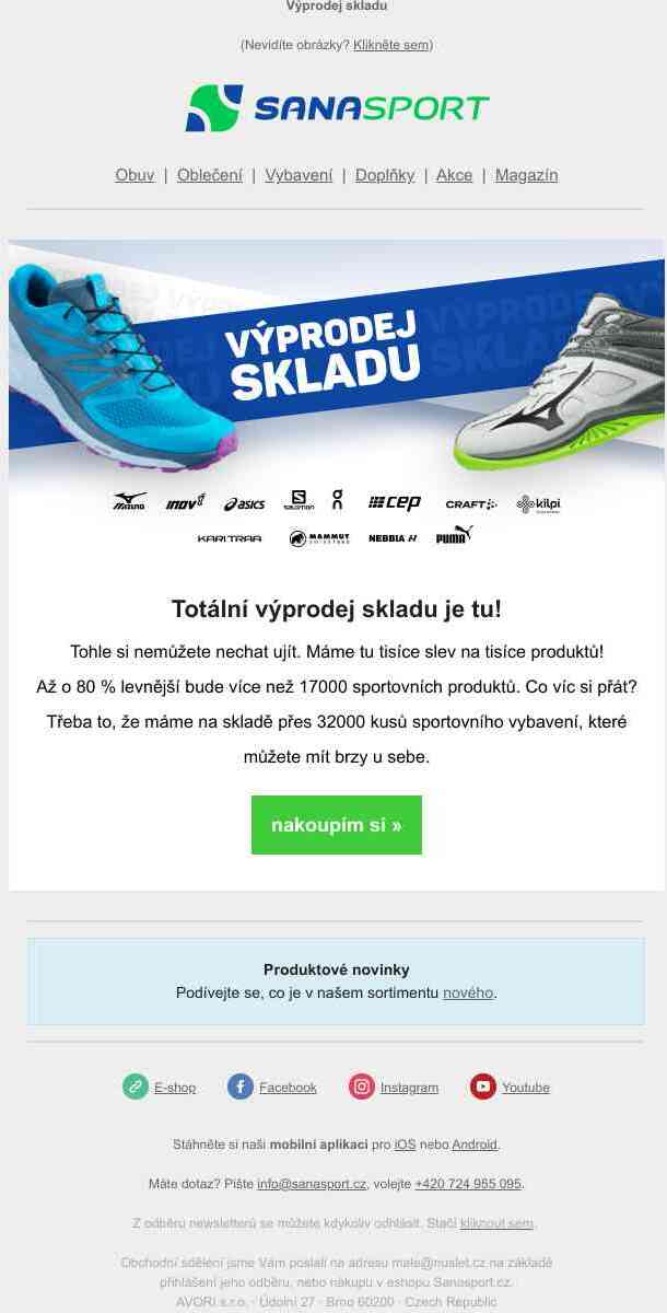 Fůra slev na 17000 sportovních produktů