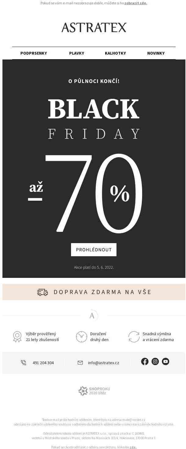 O půlnoci končí Black Friday až −70 % i doprava zdarma!