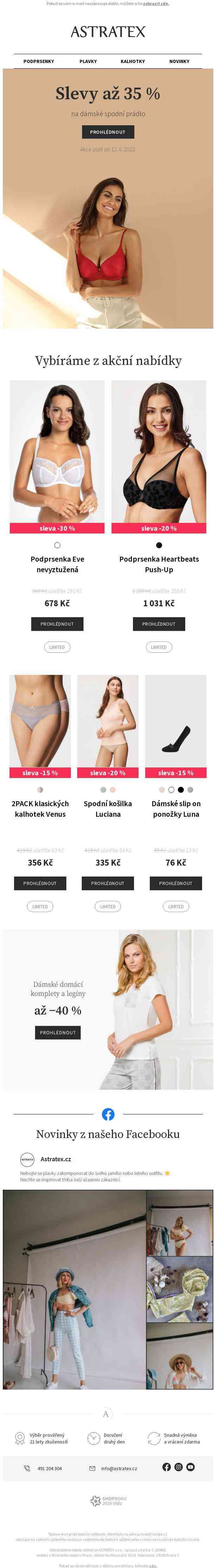 Dnes speciální slevy pro ženy, až 35 %.