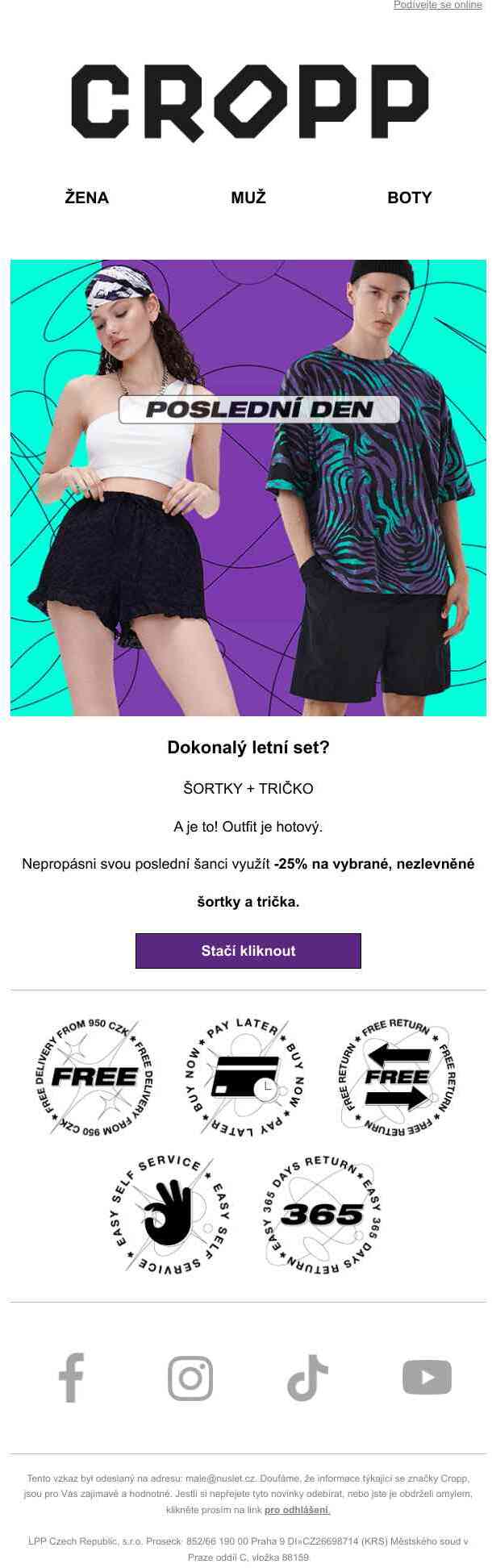 Poslední šance ⏱ | -25% na vybrané šortky a trička