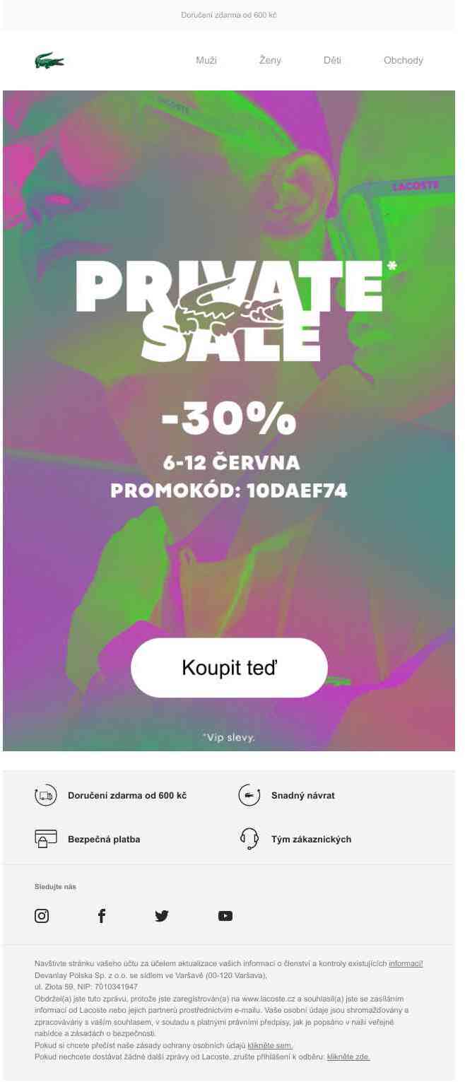 Buďte první a nakupte si ve VIP -30% slevách