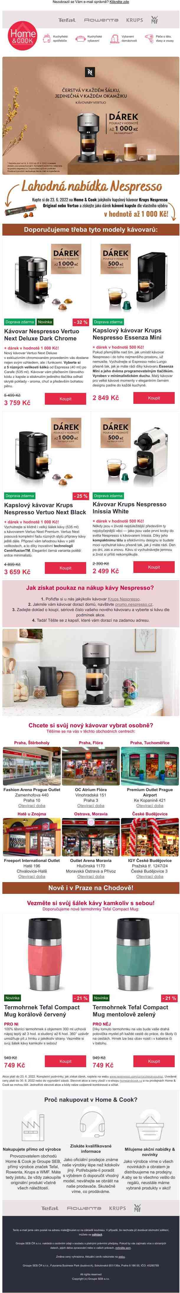 🎁 Dárek k nákupu kávovaru Nespresso