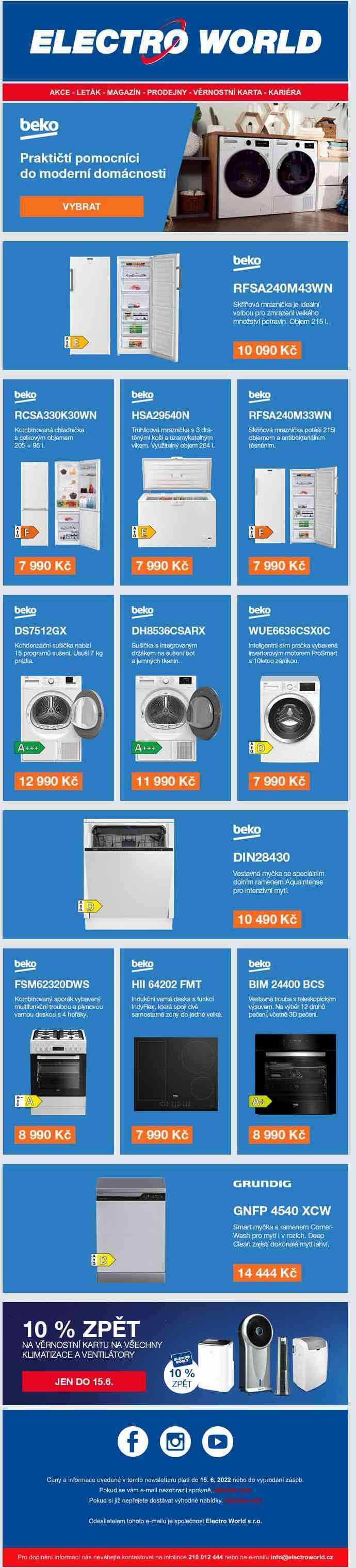 Praktičtí pomocníci pro moderní domácnosti Beko za akční ceny.