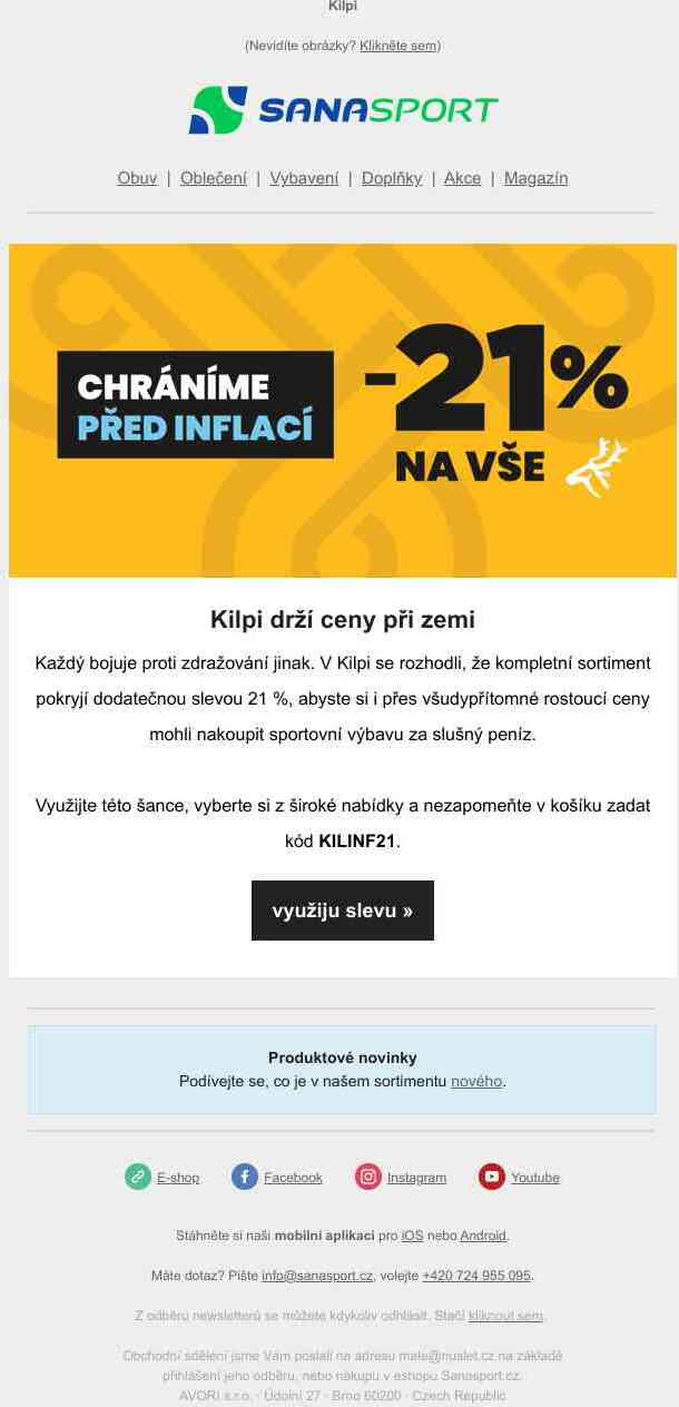 -21 % na vše od Kilpi - abyste si užili sport naplno