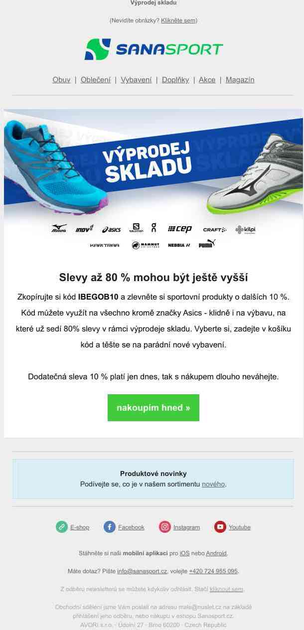 Slevy až 80 % si snižte o dalších 10 % tímto kódem