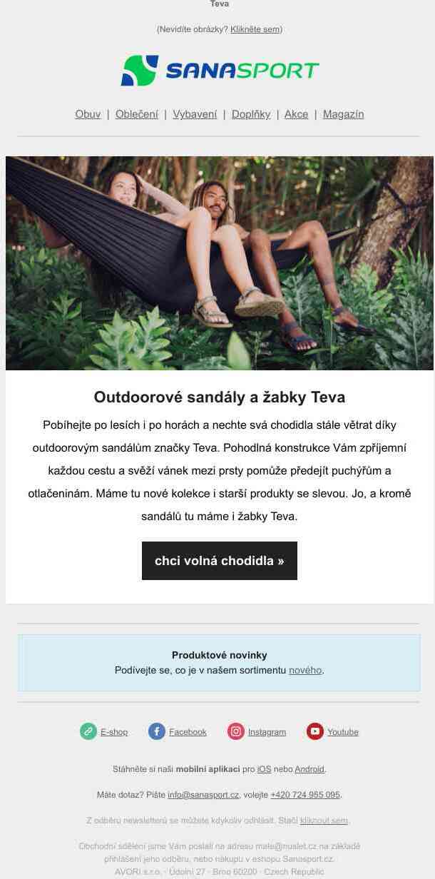 Pohodlné outdoorové sandály a žabky Teva