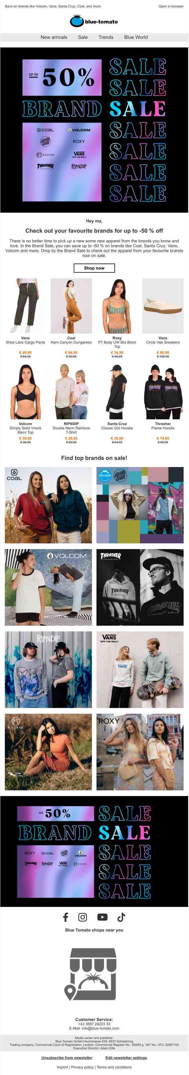 Get up to -50 % off your favourite brands