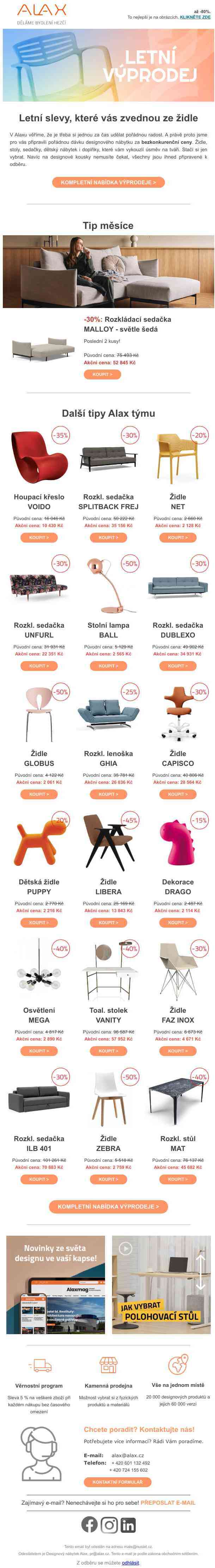 Letní výprodej je tady! Ušetřete až 80% při nákupu designového nábytku a doplňků.