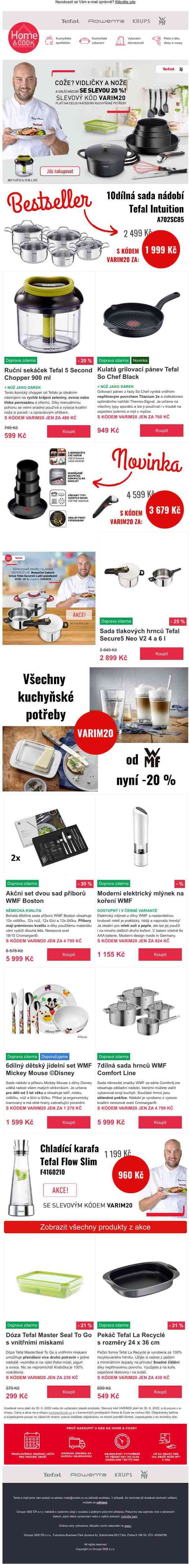 20% sleva na vše od TEFAL a WMF