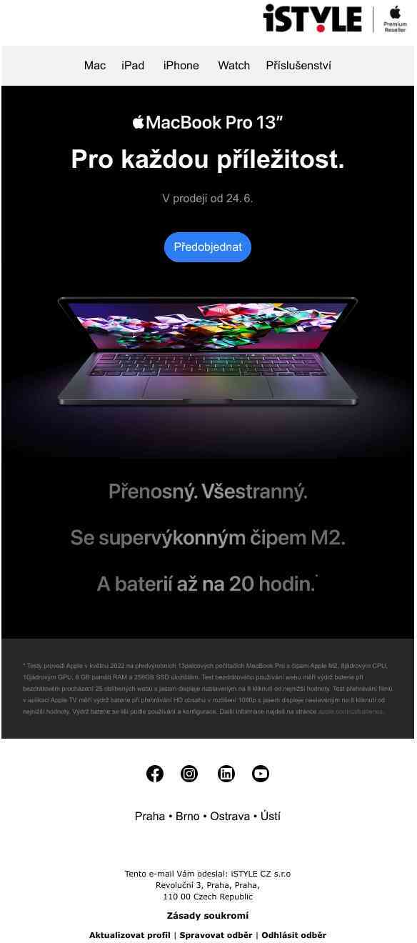 Nový MacBook Pro s čipem M2