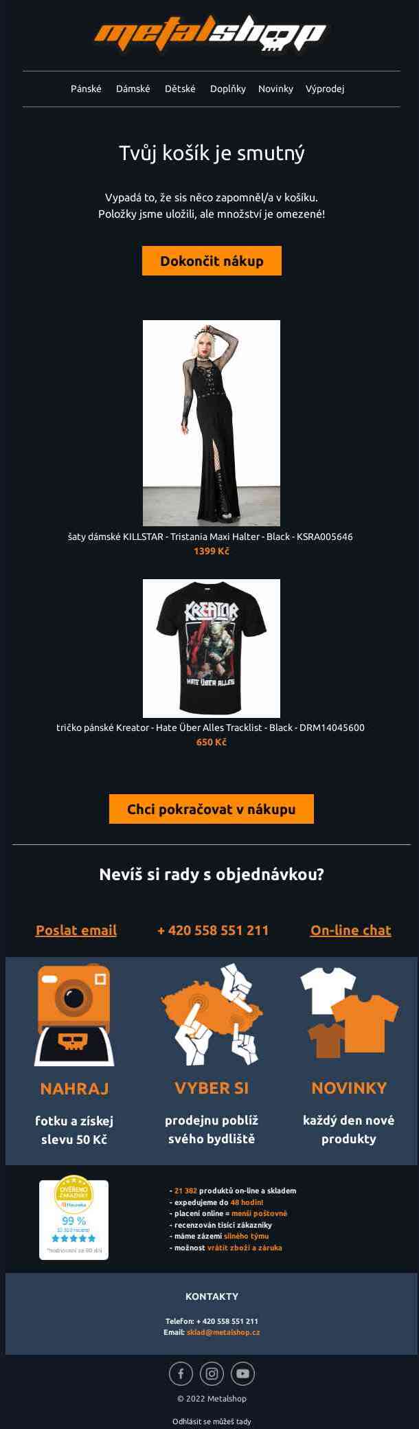 Nechybí ti něco? Dokonči svůj nákup! 💀