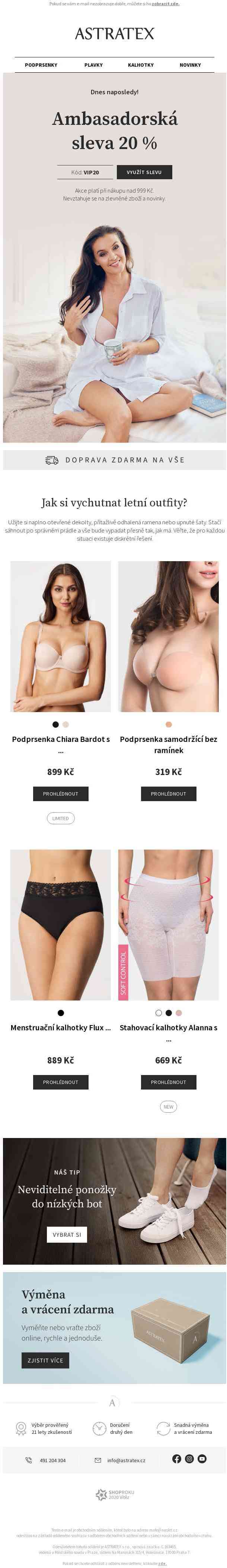 Poslední den s 20% slevou a dopravou zdarma!