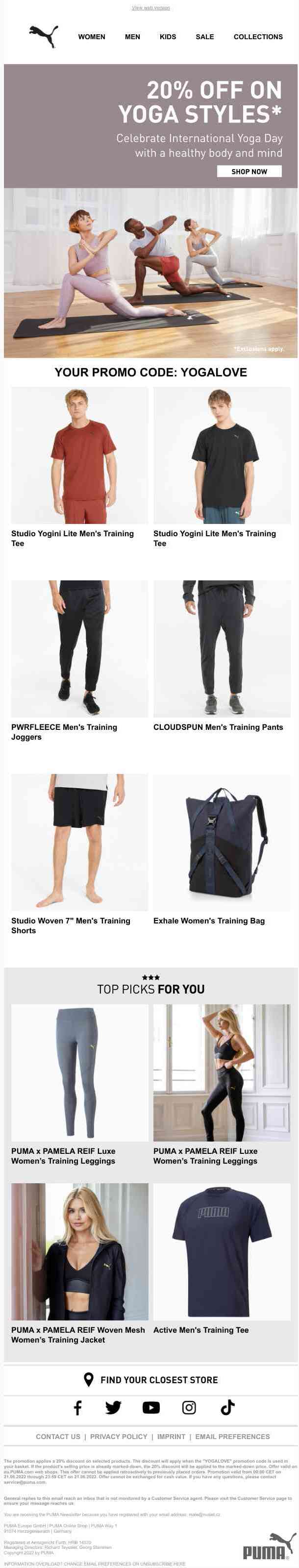 Email Exclusive: 20% Off Yoga Outfits Now