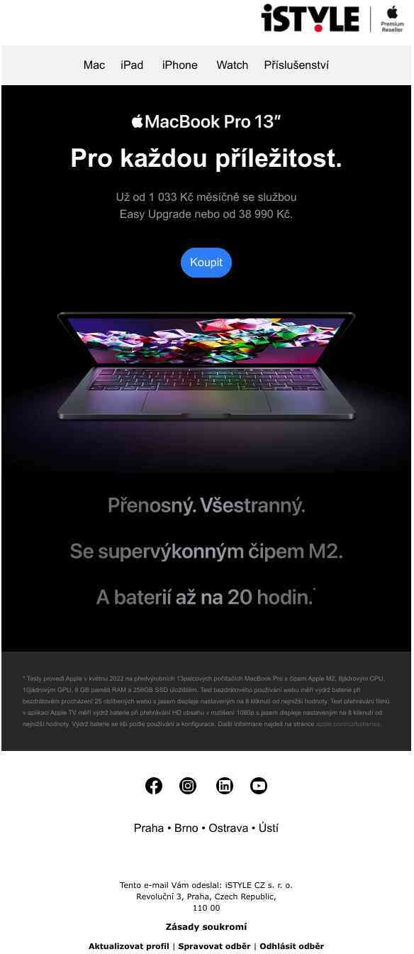 Nový MacBook Pro s čipem M2