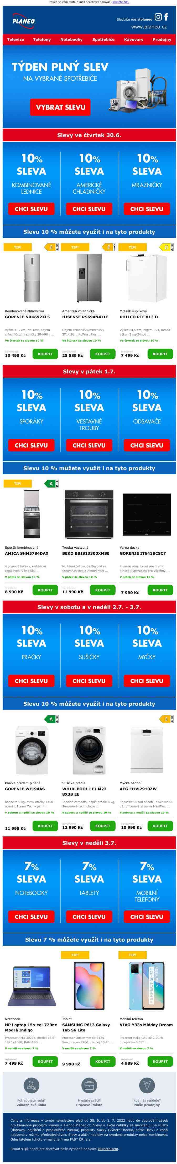 Týden plný slev pokračuje! Sleva až 10 % na vybrané produkty.