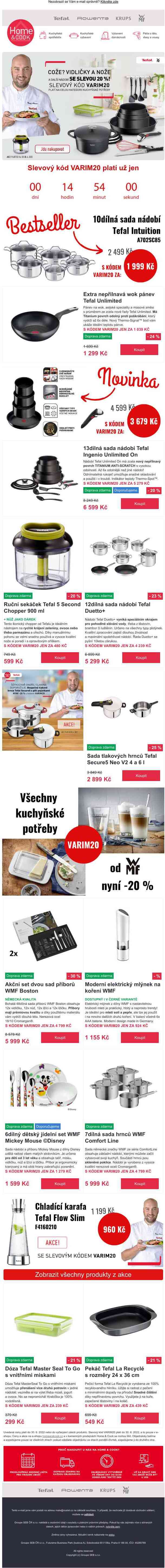 20% sleva na nádobí. Už jen dnes!