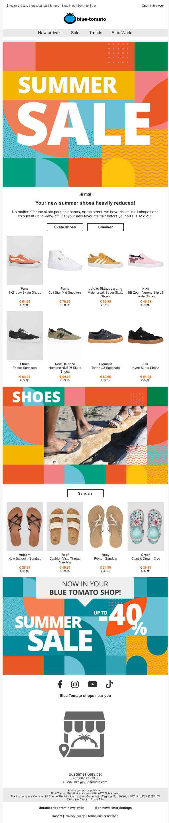 SHOE SUMMER SALE: Up to -40 %