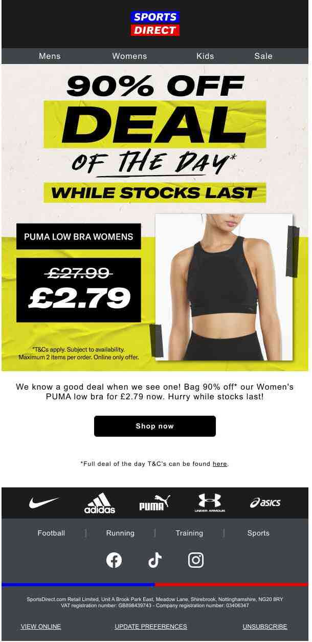 90% OFF: £2.79 PUMA deal of the day 🤩