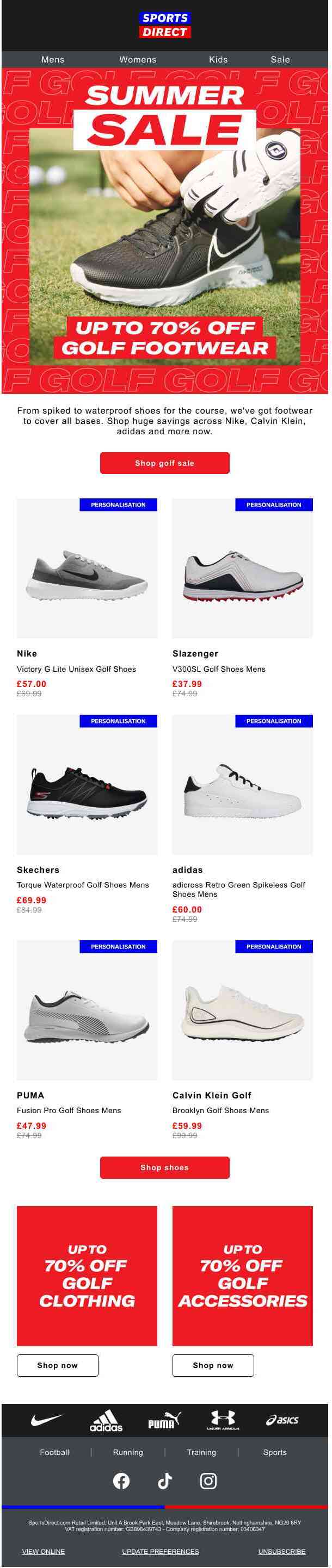 Sale: Up to 70% off Golf footwear 🏌️‍♂️