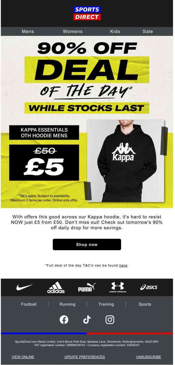 90% OFF deal: £5 hoodie 👏