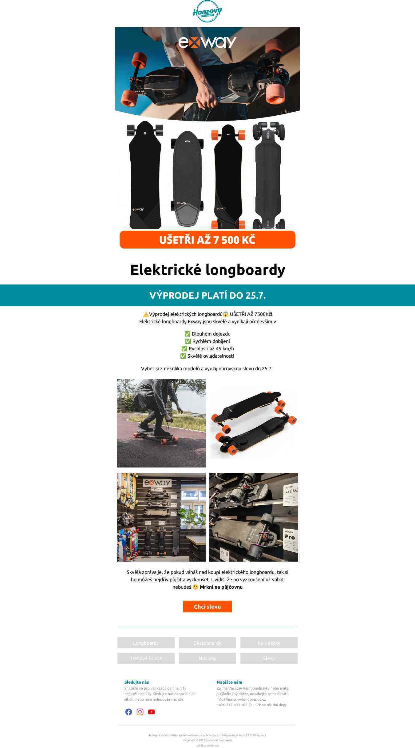 ⚠️VÝPRODEJ Elektrických longboardů