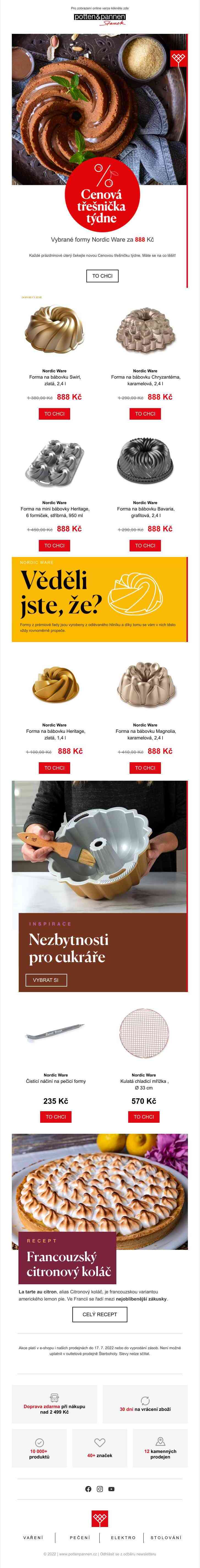 Bábovkové formy Nordic Ware za 888 Kč!