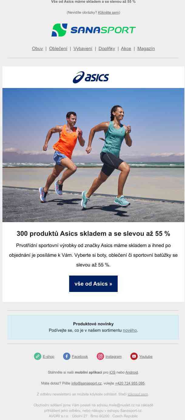 Čistíme sklad, vyprodáváme Asics se slevou až 55 %