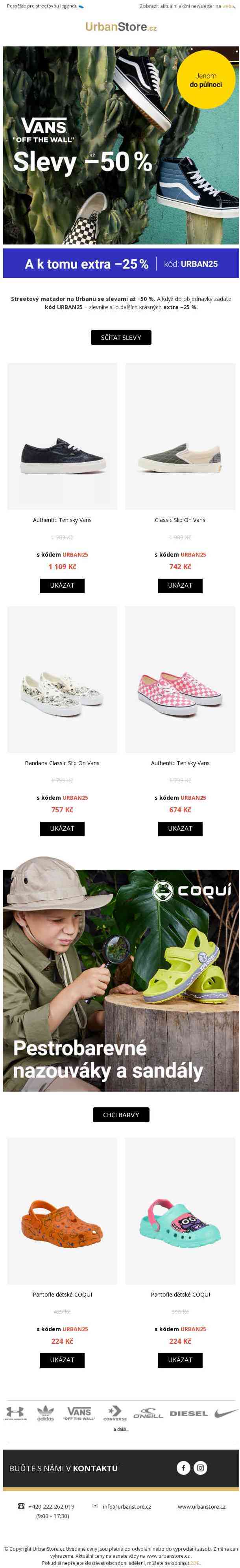 Vans se slevami až −50 % | Extra −25 % k tomu