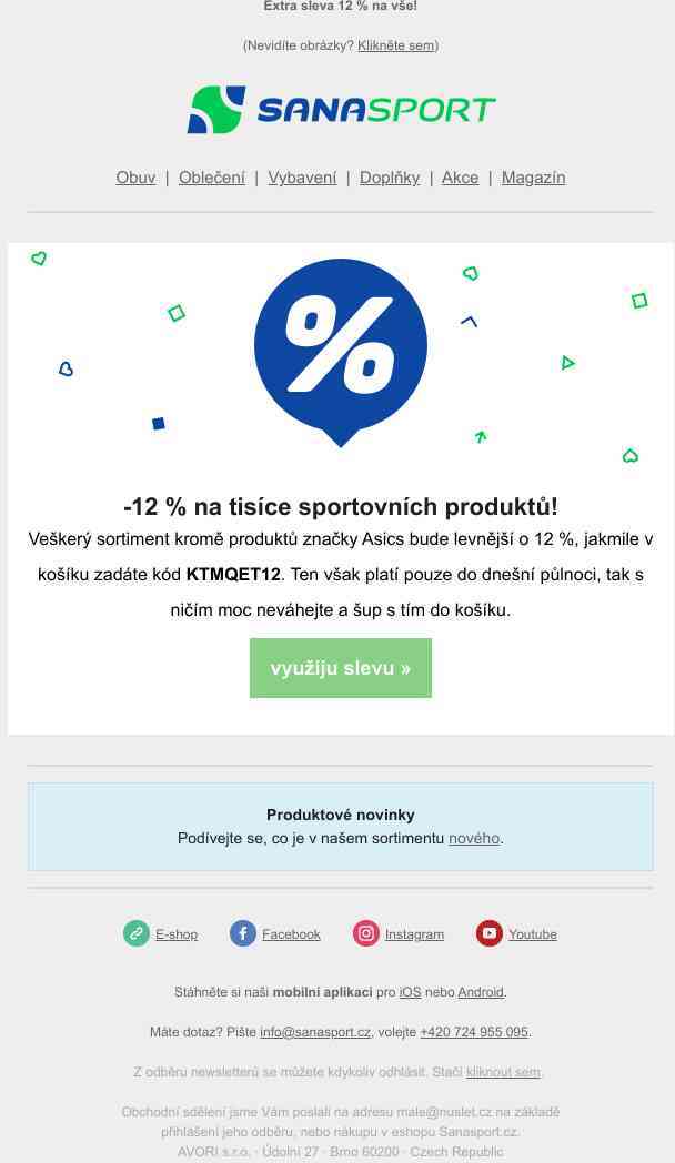 Boty, batohy, outdoorová výbava a další o 12 % levněji