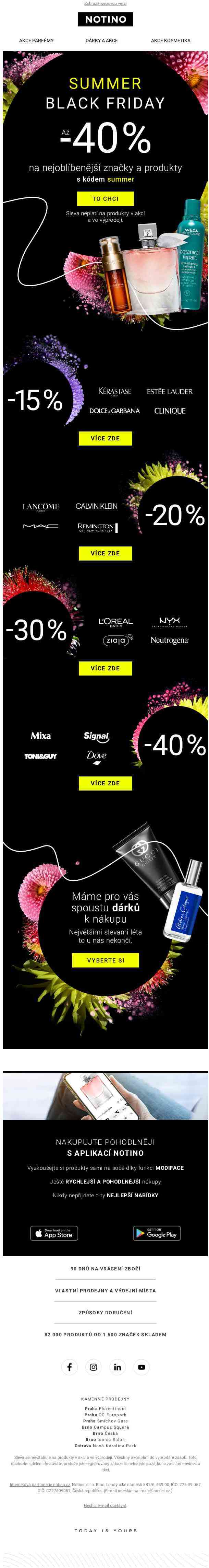 🔥 SUMMER BLACK FRIDAY začíná! A s ním až -40 % na nejoblíbenější značky a produkty.