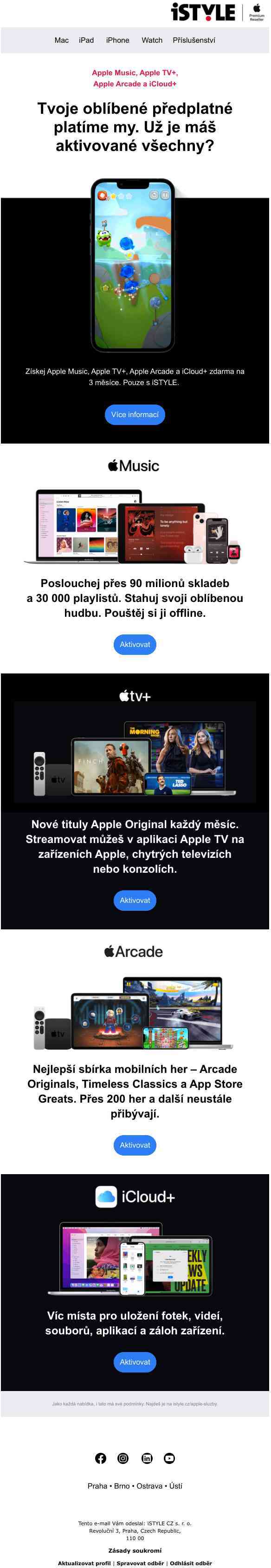 Nejoblíbenější Apple předplatné zdarma