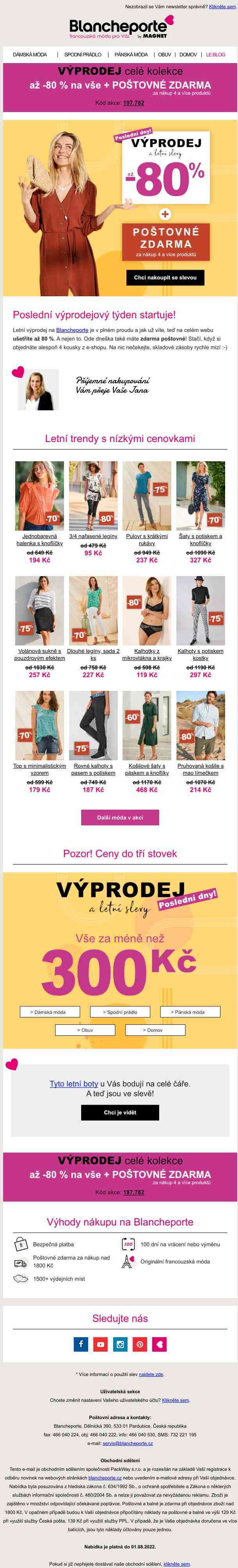 Vážený zákazníku, slevy až -80 % a zdarma k tomu...