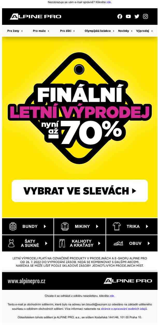 ❗ Až 70 % slevy - finální letní výprodej ❗