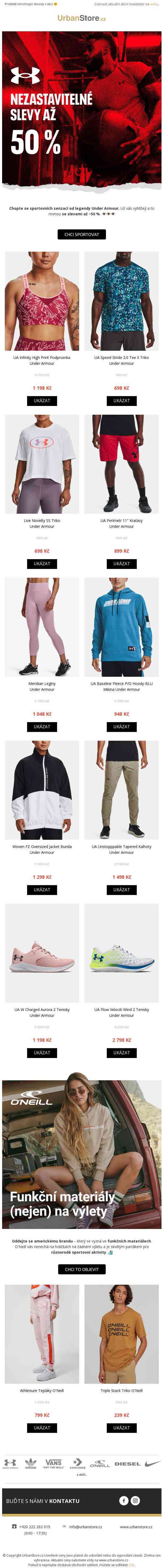 Under Armour  Slevy až −50 %