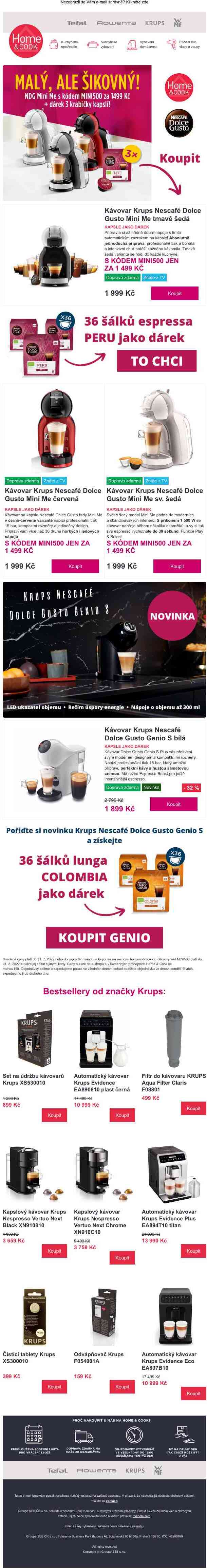 Sleva 500 Kč na Dolce Gusto kávovar