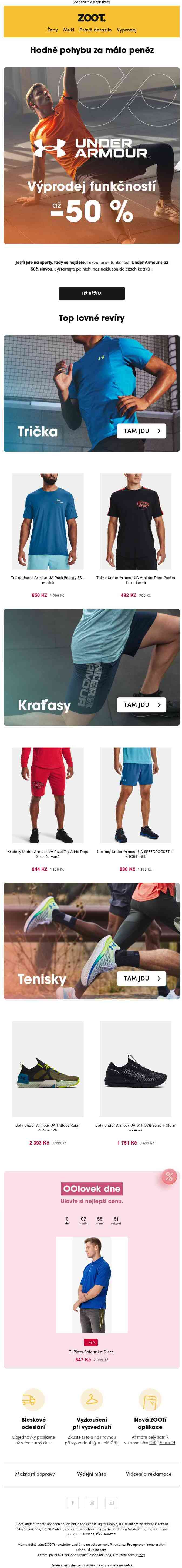 Under Armour 🏋️‍♂️ Až −50 % ve výprodeji