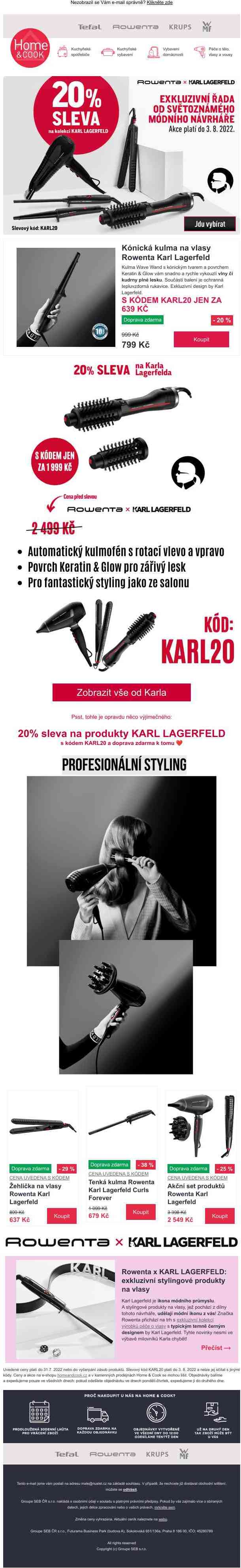 Karl Lagerfeld: extra sleva 20 % #fashionguru