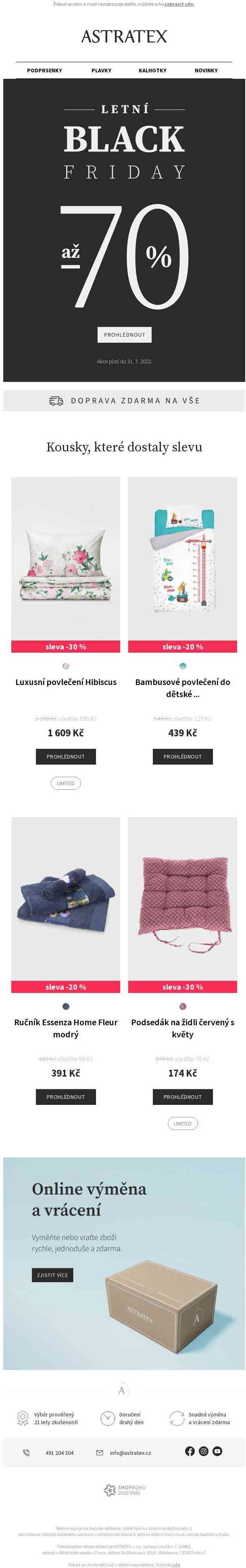 ⬆️ Zvyšujeme slevy! Letní Black Friday až −70 %.