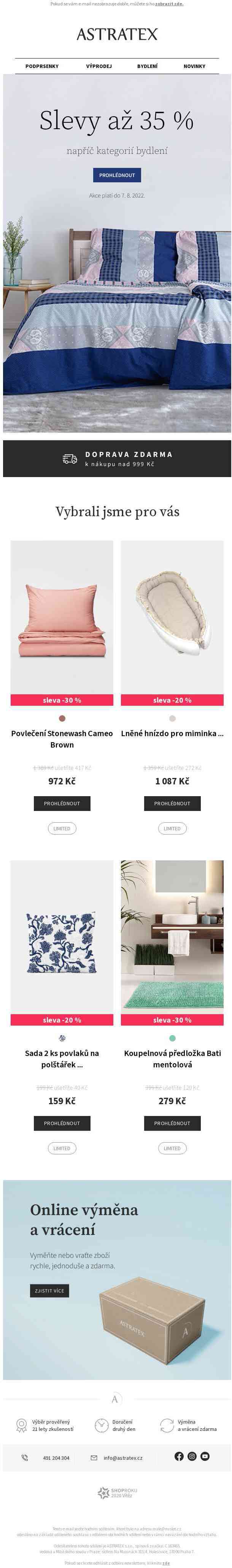 Slevy až 35 % od ložnice po koupelnu | Doprava ZDARMA.