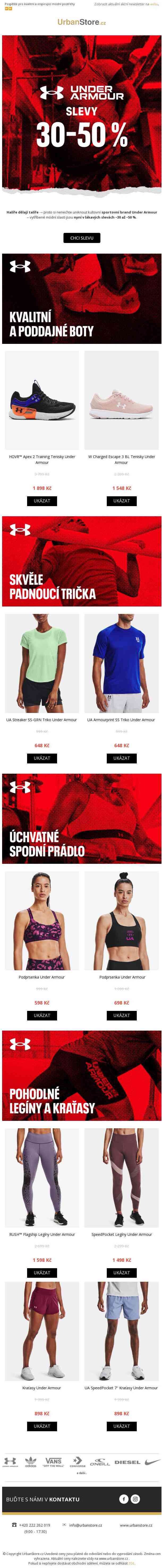 Under Armour | Slevy −30 až −50 %