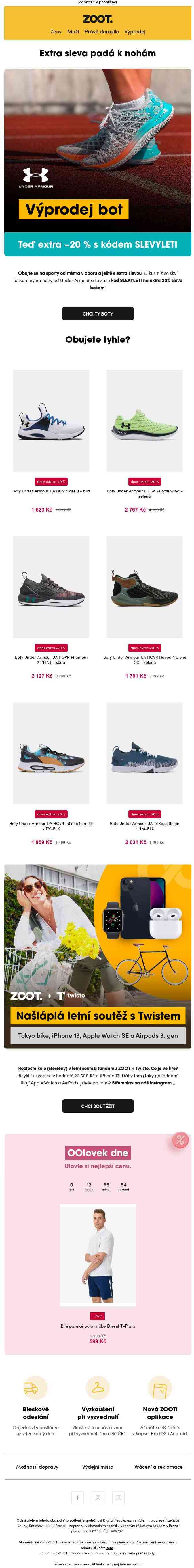 Obutí Under Armour s extra −20 %