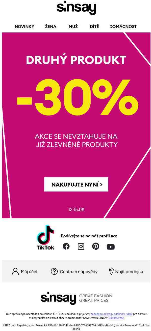 👉 Druhý levnější produkt -30% 👈