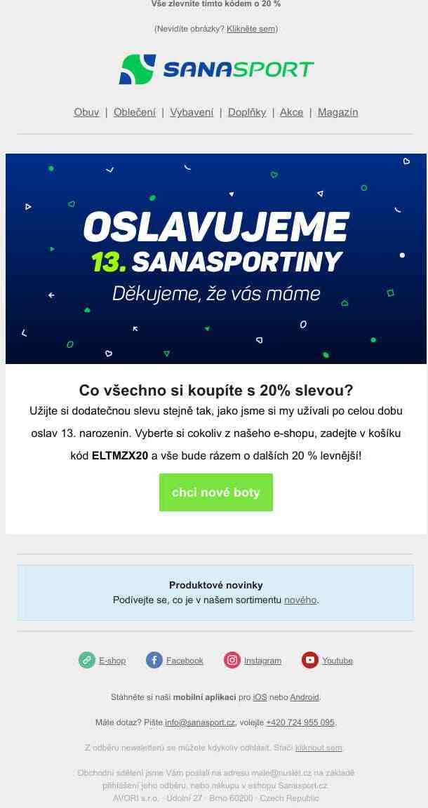 Ještě o pětinu levněji! Vše zlevníte tímto kódem o 20 %