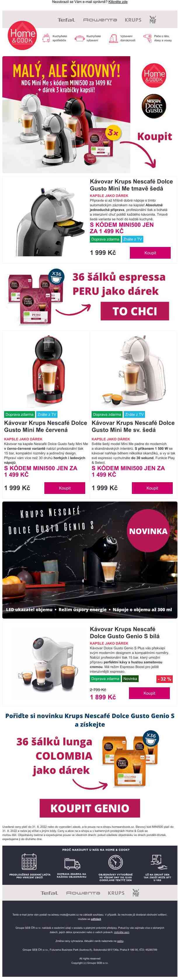 Kávovar Dolce Gusto se slevou 500 Kč